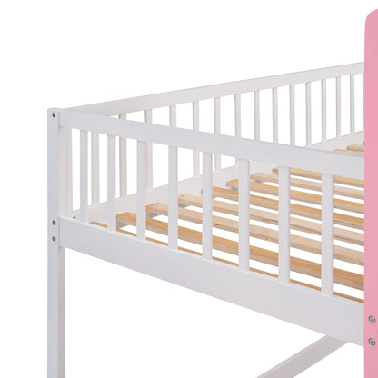 Twin Over Twin Wood Bunk Bed for Kids with Ladder and Guardrails | Just Better Bunk Beds
