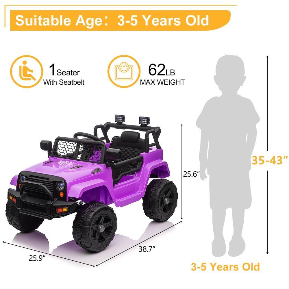 12V Battery-Powered Ride-On Truck for Kids with Parent Remote Control and Safety Seat Belts