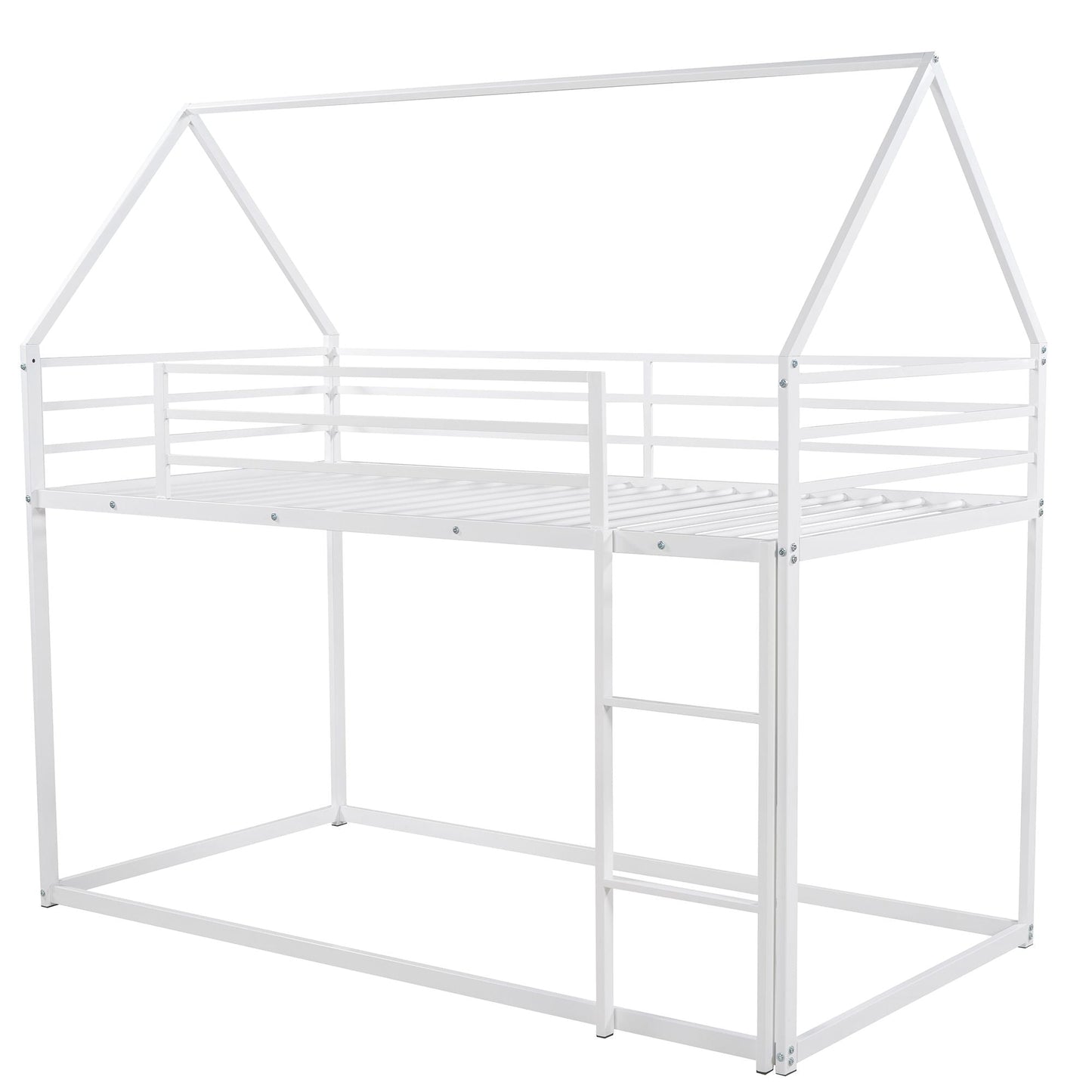 Twin Over Twin Metal Bunk Bed for Kids, ASTM Certified with Guardrails | Just Better Bunk Beds