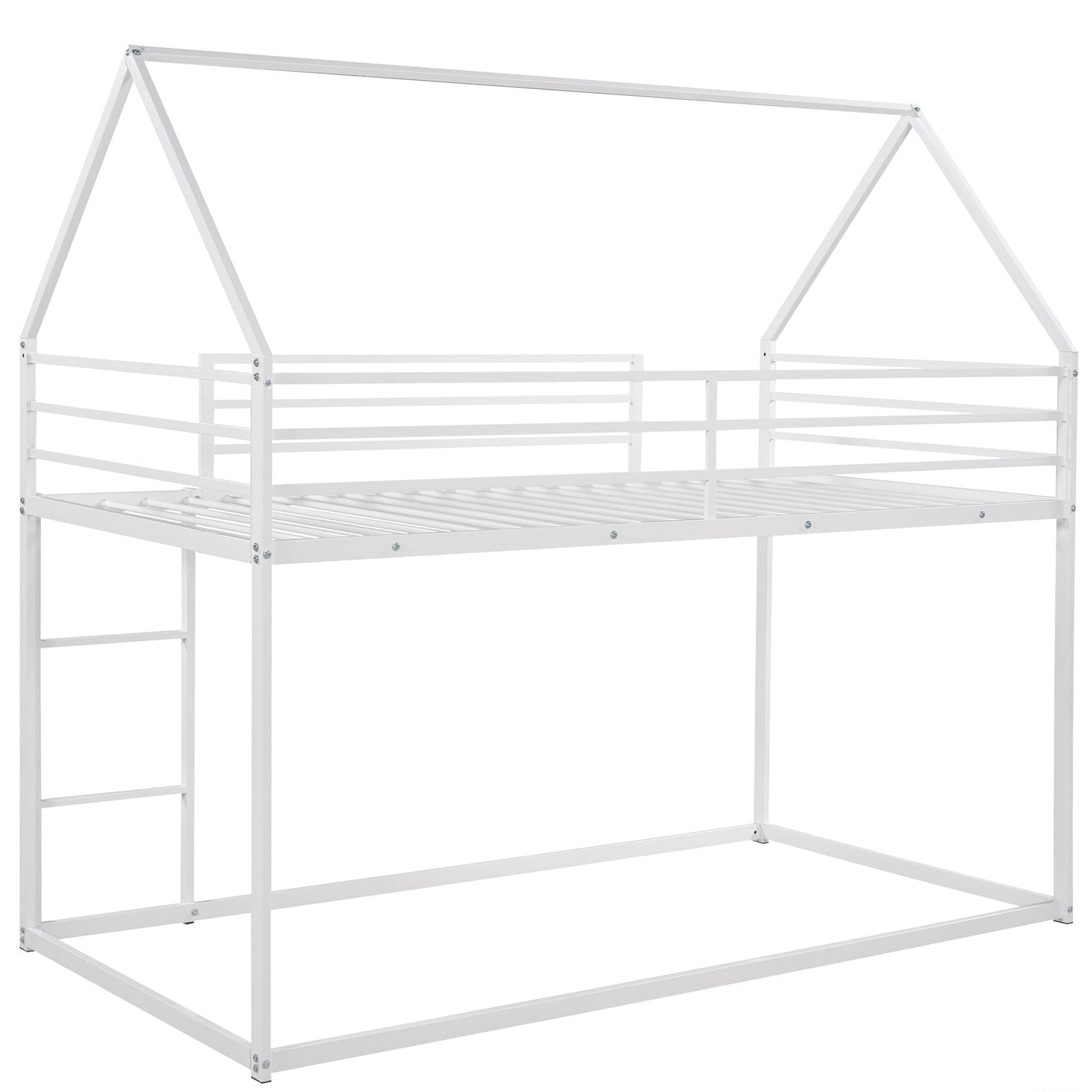 Twin Over Twin Metal Bunk Bed for Kids, ASTM Certified with Guardrails | Just Better Bunk Beds