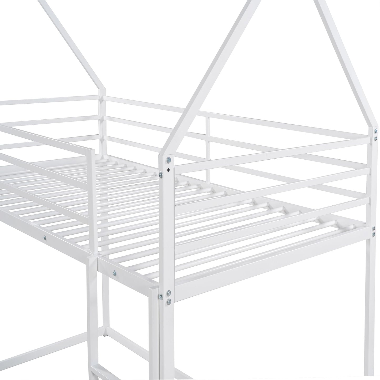 Twin Over Twin Metal Bunk Bed for Kids, ASTM Certified with Guardrails | Just Better Bunk Beds