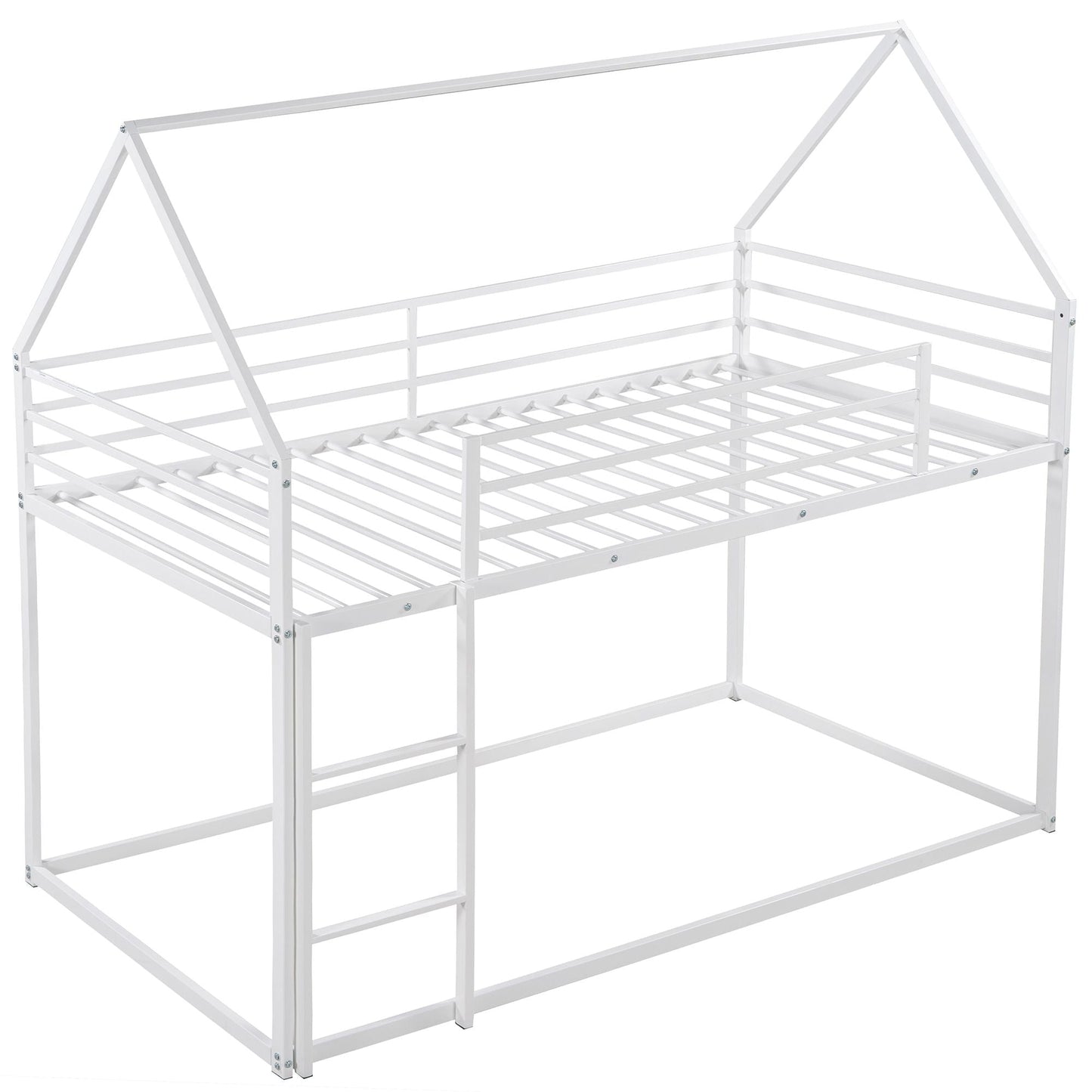 Twin Over Twin Metal Bunk Bed for Kids, ASTM Certified with Guardrails | Just Better Bunk Beds