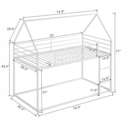 Twin Over Twin Metal Bunk Bed for Kids, ASTM Certified with Guardrails | Just Better Bunk Beds