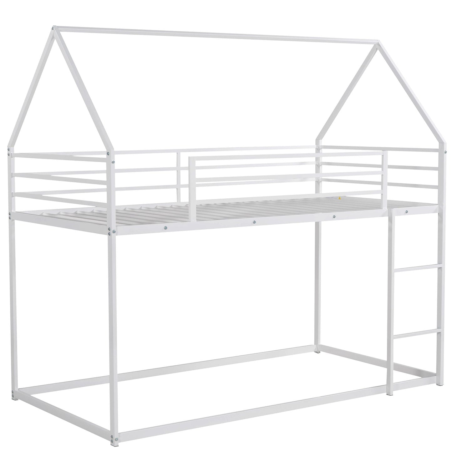 Twin Over Twin Metal Bunk Bed for Kids, ASTM Certified with Guardrails | Just Better Bunk Beds