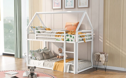 Twin Over Twin Metal Bunk Bed for Kids, ASTM Certified with Guardrails | Just Better Bunk Beds
