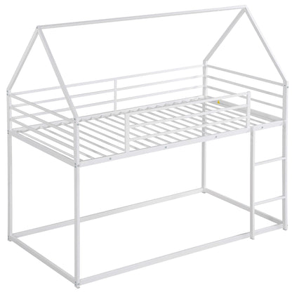 Twin Over Twin Metal Bunk Bed for Kids, ASTM Certified with Guardrails | Just Better Bunk Beds