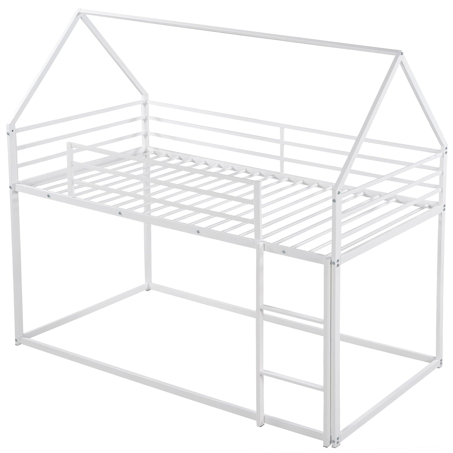 Twin Over Twin Metal Bunk Bed for Kids, ASTM Certified with Guardrails | Just Better Bunk Beds
